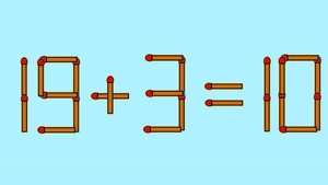 Test IQ cu chibrituri | Corectați 19 + 3 = 10, mutând un singur băț