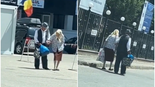 Gestul înduioșător al unui bătrân din Bacău! Și-a așteptat clipe bune soția în fața spitalului, apoi au plecat ținându-se de mână