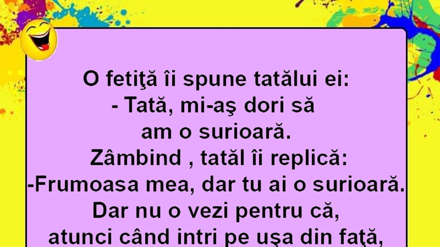 BANCUL ZILEI | "Tată, mi-aș dori să am o surioară"