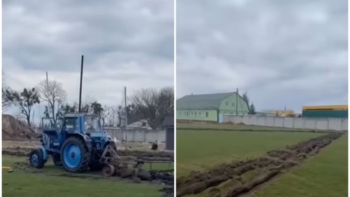 După ce rușii au distrus un oraș, au vrut să scrie litera ”Z” pe un teren de fotbal din Ucraina. ”Amprenta” pe care și-au lăsat-o a devenit virală