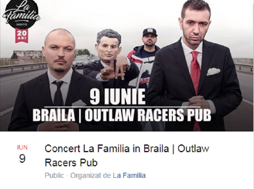 Afișul concertului de la Brăila, acolo unde ”Românu'” i-a însoțit pe Sișu și Puya