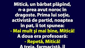 BANCUL ZILEI | Mitică, un bărbat plăpînd, n-a prea avut noroc în dragoste