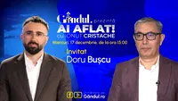 „Ai Aflat! cu Ionuț Cristache” începe miercuri, 17 decembrie, de la ora 15.00, live pe Gândul. Invitat: Doru Bușcu
