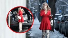 Andreea Bălan și-a etalat decolteul periculos la zero grade. A sfidat gerul într-o rochie “fierbinte”