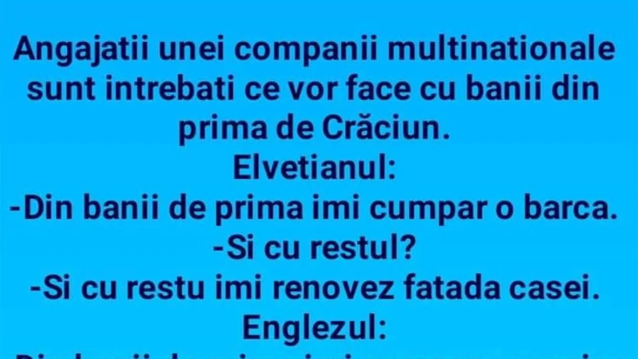 BANCUL ZILEI | Corporatiștii și prima de Crăciun