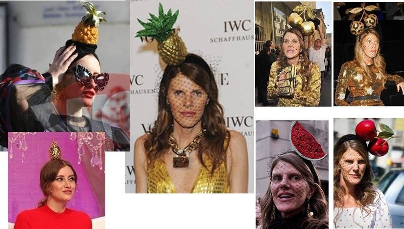 Italianca Anna Dello Russp a fost prima care a apelat la un ananas, nu unul adevărat ce-i drept, pe post de pălărie