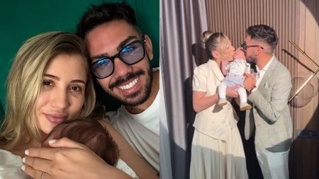 Armin Nicoară și Claudia Puican și-au botezat băiețelul! PRIMELE imagini de la creștinarea lui Amir Efrem