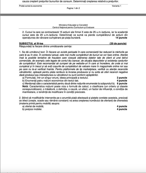 Bacalaureat 2025 | Ce subiecte au picat astăzi la logică, psihologie, economie, sociologie și filosofie