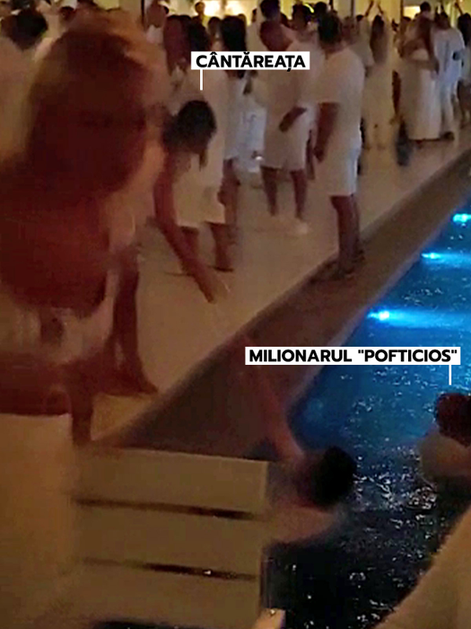 La Asylum, milionarul "pofticios" a făcut baie îmbrăcat în piscină