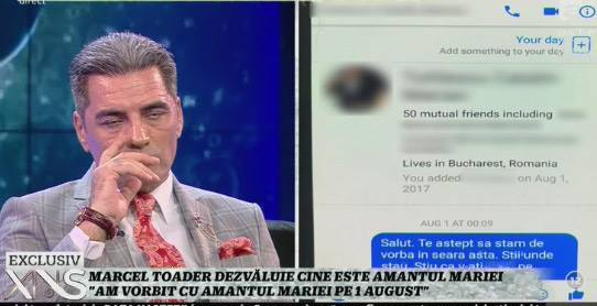 Marcel Toader a prezentat în direct schimbul de mesaje cu amantul soţiei