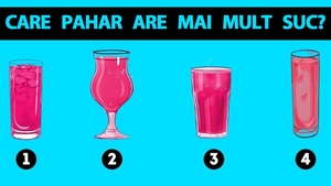 Test de inteligență | În care dintre aceste 4 pahare se află cel mai mult suc?
