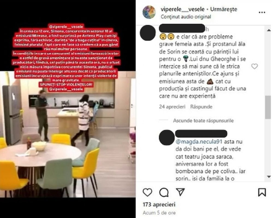 Scenă halucinantă în emisiunea Mireasa! O concurentă amenință: „Dacă nu bag cuțitul ăsta în voi acum”