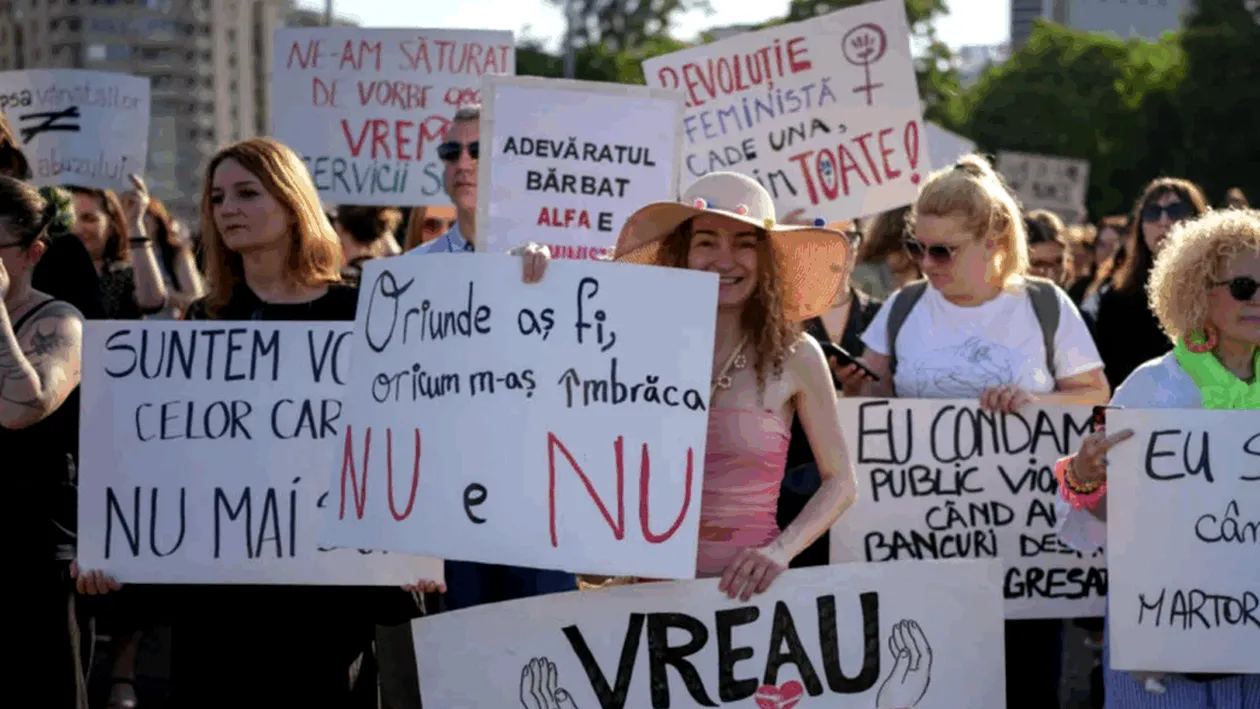 Ca la noi, la nimeni! Un bărbat a agresat o femeie la protestul din Piața Victoriei