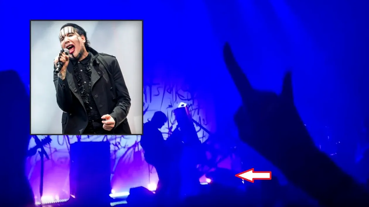 Marilyn Manson s-a prăbușit în timp ce concerta pe o scenă din Houston. Ulterior, o schelă metalică a căzut peste el