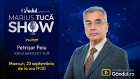 Marius Tucă Show începe miercuri, 23 septembrie, de la ora 19.00, live pe Gândul. Invitat: Petrișor Peiu