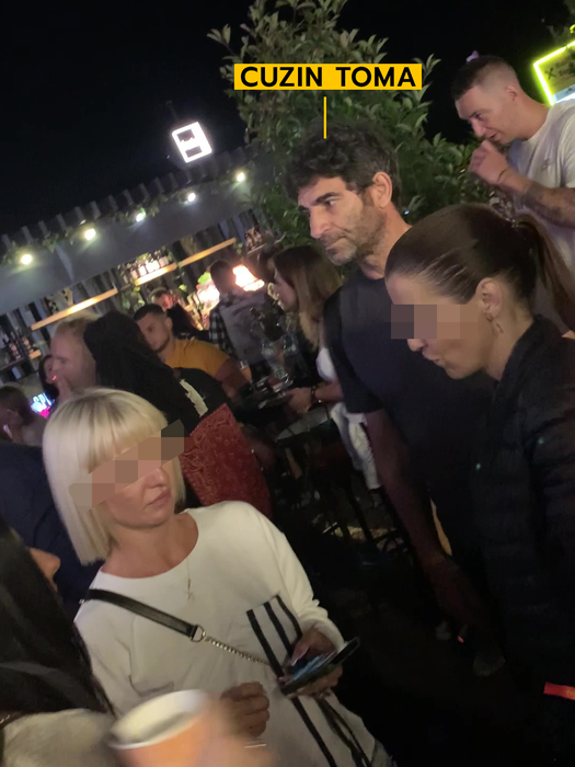 Cuzin Toma, alături de bruneta misterioasă, care i-ar fi, în realitate, asociată