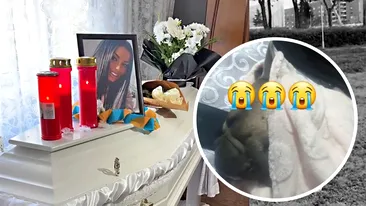 Scene tulburătoare lângă sicriul tinerei ucise în Italia. Cățelul Denisei și-a vegheat aproape în permanență stăpâna. ”Mi-a rupt sufletul”