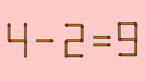 Test IQ exclusiv pentru genii | 4 - 2 = 9 este greșit. Pentru a corecta egalitatea, mutați un singur chibrit