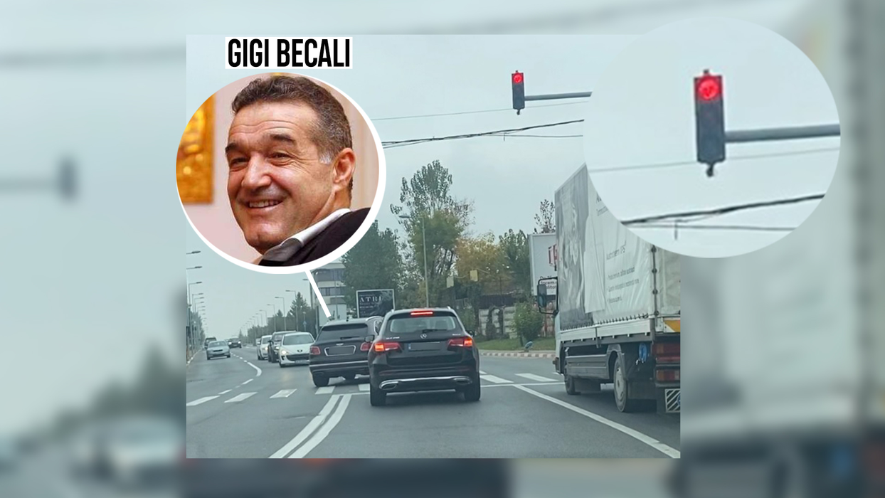 Gigi Becali a trecut pe culoarea roșie a semaforului