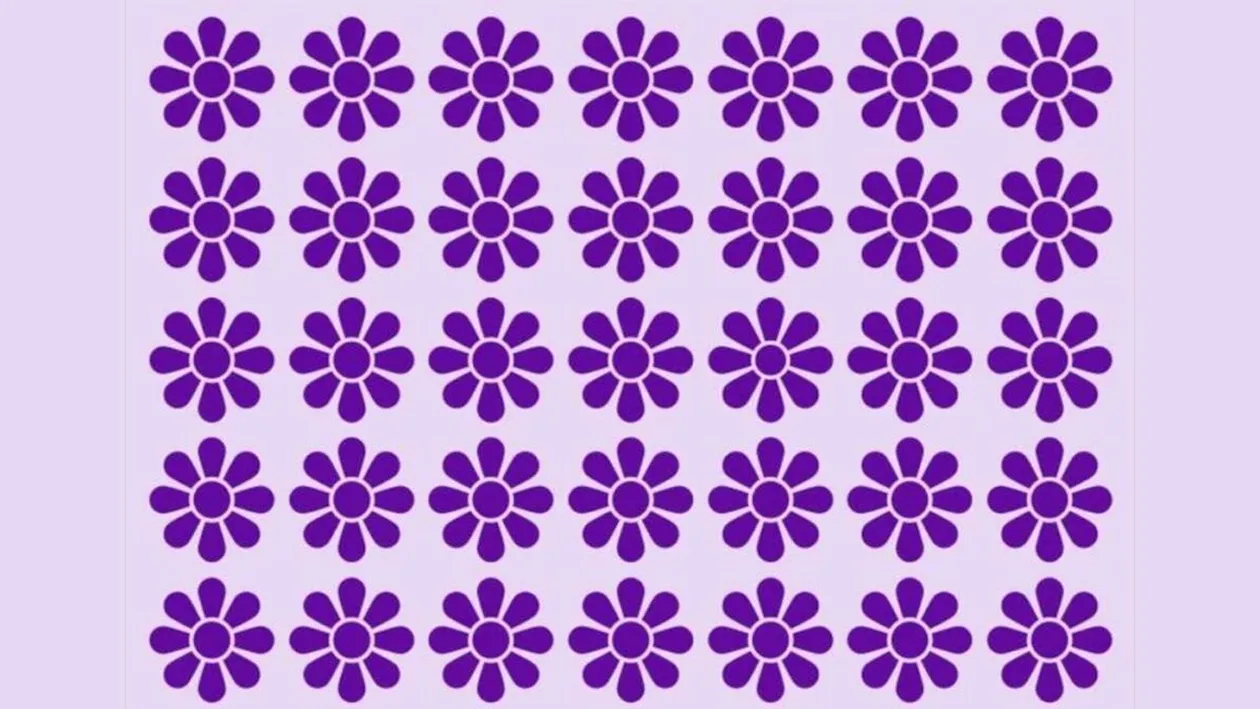 Test de logică | Doar una dintre aceste 35 de flori este diferită de celelalte. Identificați-o!