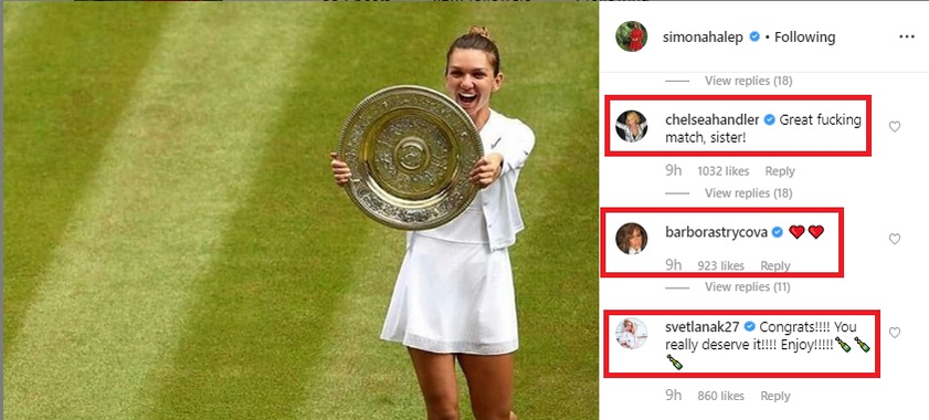 Ce mesaj a lăsat Oana Roman la această fotografie postată de Simona Halep pe Instagram. Nici Simona Gherghe nu s-a lăsat mai prejos