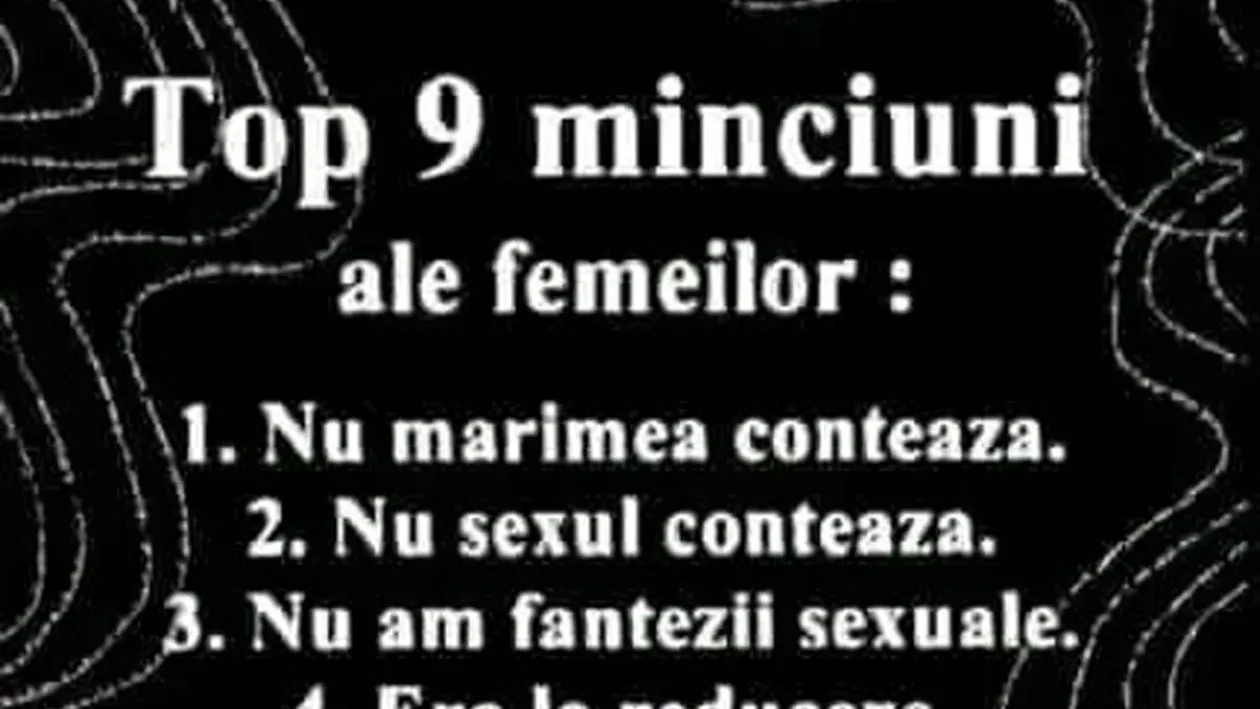 Bancul sfârșitului de săptămână | Top 9 minciuni ale femeilor în 2022