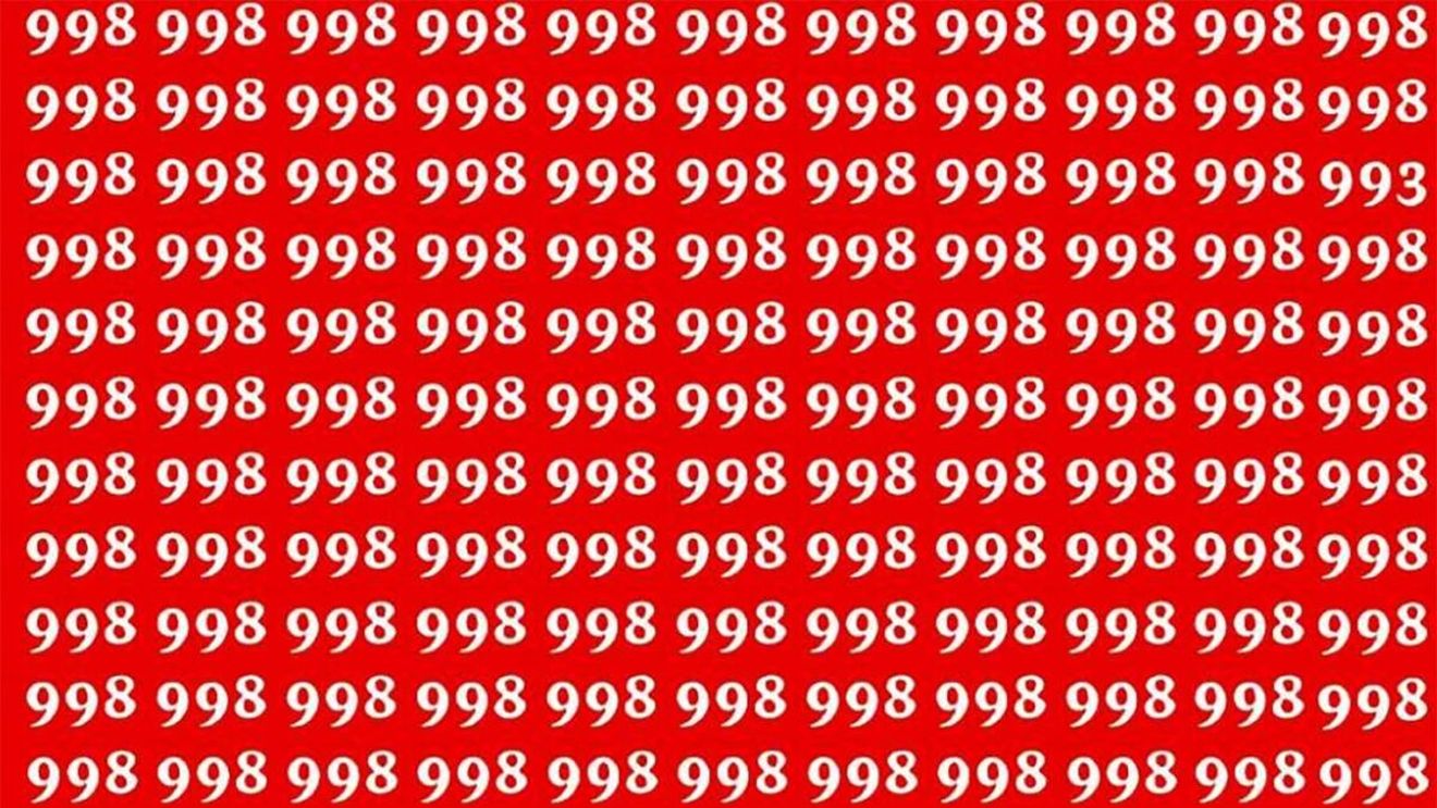 Test de perspicacitate | Nu toate numerele din această poză sunt 998. Găsiți-l pe cel diferit!