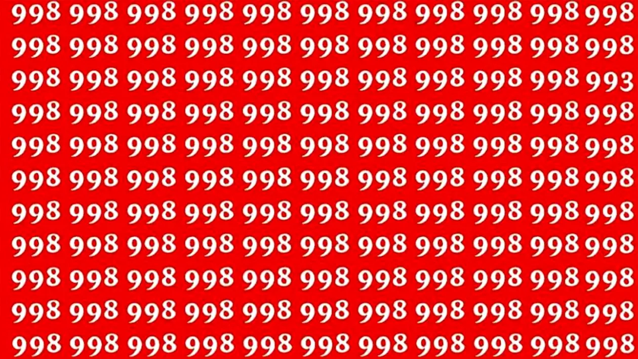 Test de perspicacitate | Nu toate numerele din această poză sunt 998. Găsiți-l pe cel diferit!