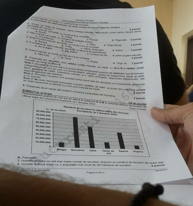 Subiectele la Geografie, BAC 2023 (partea III)