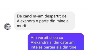 BANC | "De când m-am despărțit de Alexandra, o parte din mine a murit"