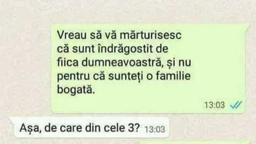 BANC | Doamna Nicoleta, sunt îndrăgostit de fiica dumneavoastră și nu pentru că sunteți o famile bogată! De care dintre ele?