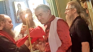 Gigi Becali s-a recules la Mănăstirea Frăsinei din Vâlcea
