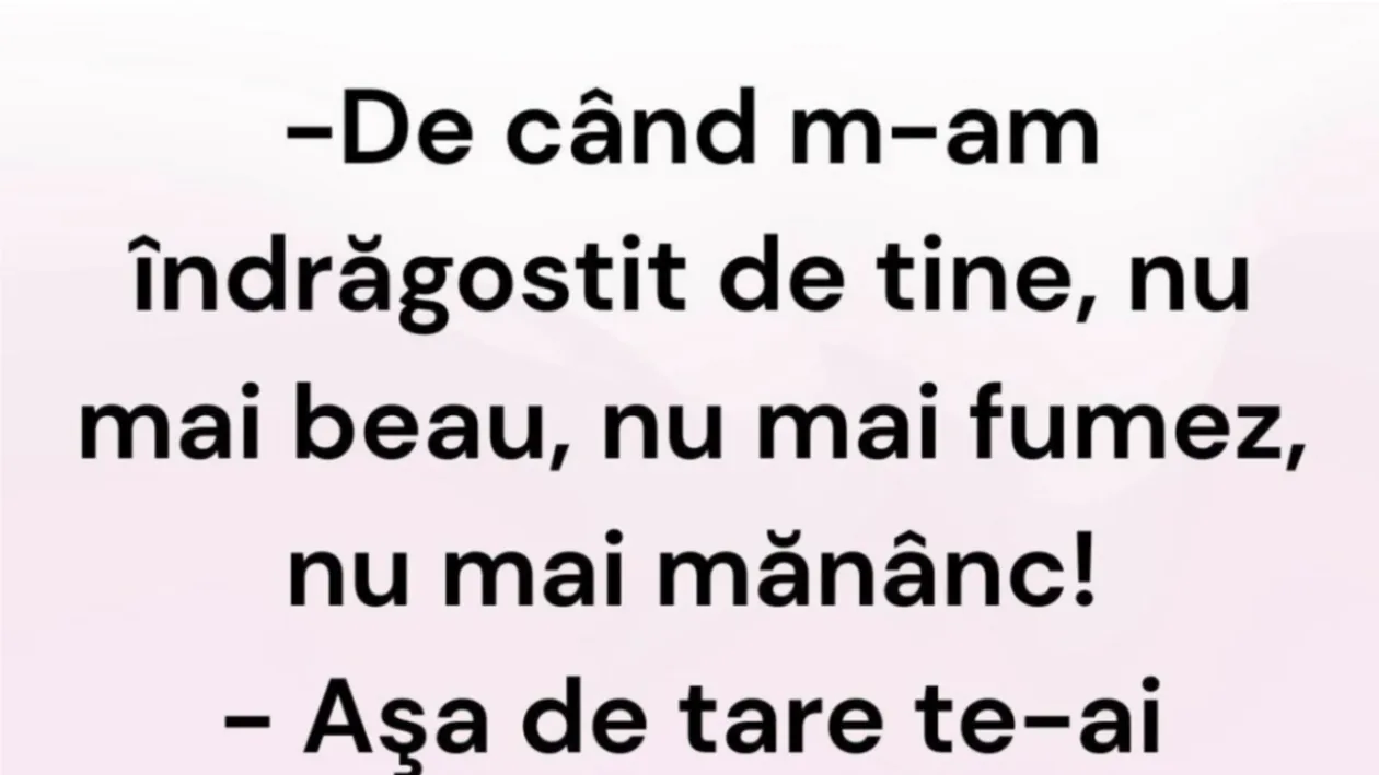 BANCUL DE MARȚI | ”De când m-am îndrăgostit de tine, nu mai beau”