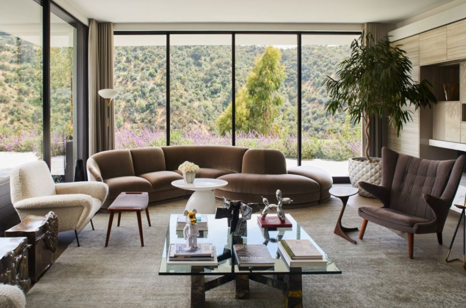 Livingul casei din Beverly Hills/ sursă foto: tapis-studio
