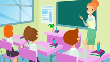 BANC| Scaunul profesoarei s-a rupt şi ea a căzut cu picioarele în sus