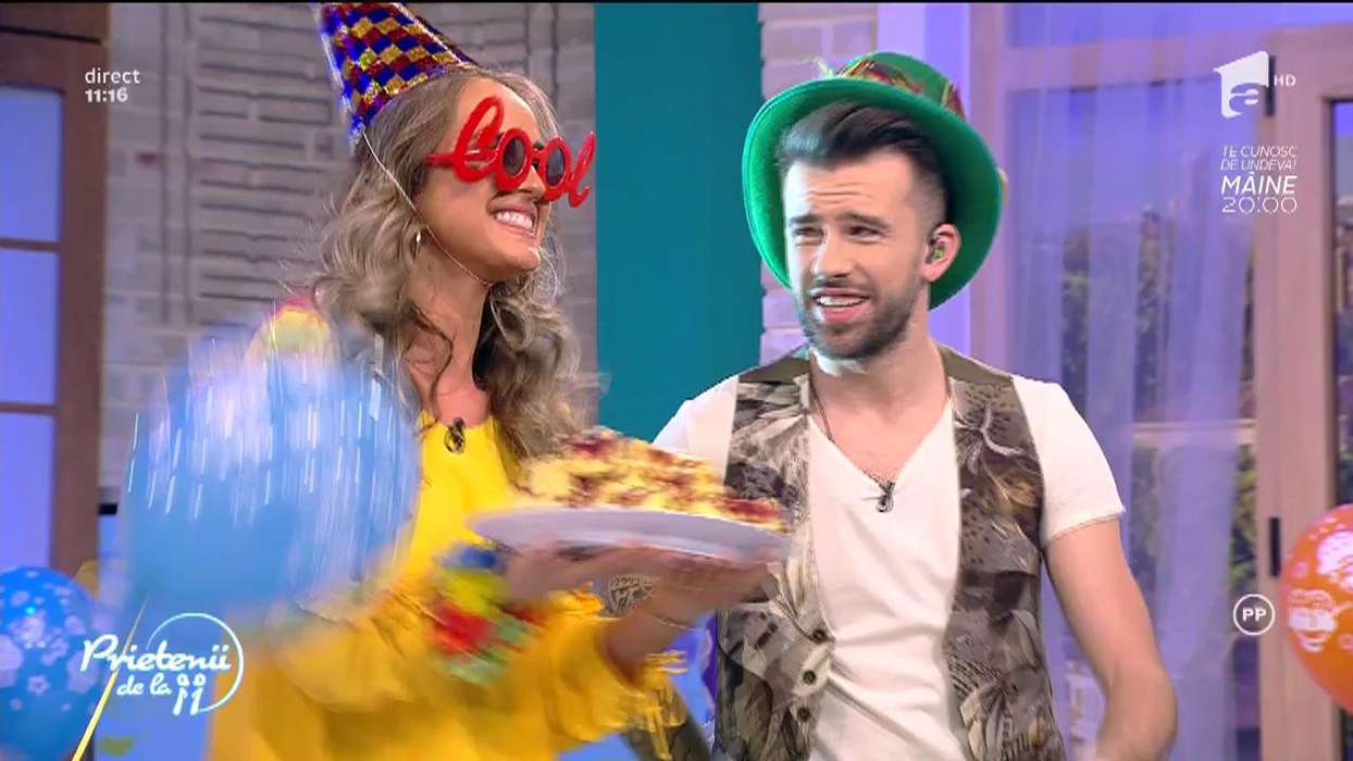 Florin Ristei și colega lui de emisiune, Diana Munteanu
