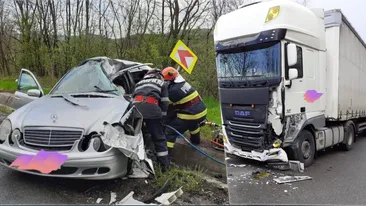 Un bărbat de 27 de ani, sfârșit fulgerător în Vinerea Mare, după ce mașina lui s-a ciocnit de un tir în Sălaj. Prietenul său a fost dus cu elicopterul la spitalul din Baia Mare