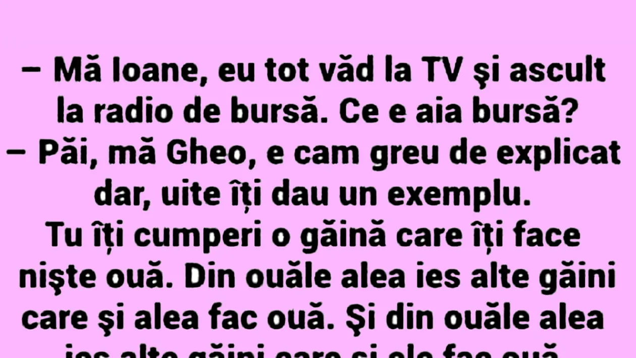 BANC | Ion, Gheorghe și bursa de valori