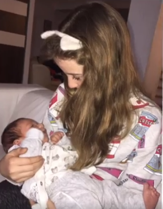 Monica Gabor i-a făcut cunosştinţă fiicei ei, Irina Columbeanu, cu cel mai nou membru al familiei