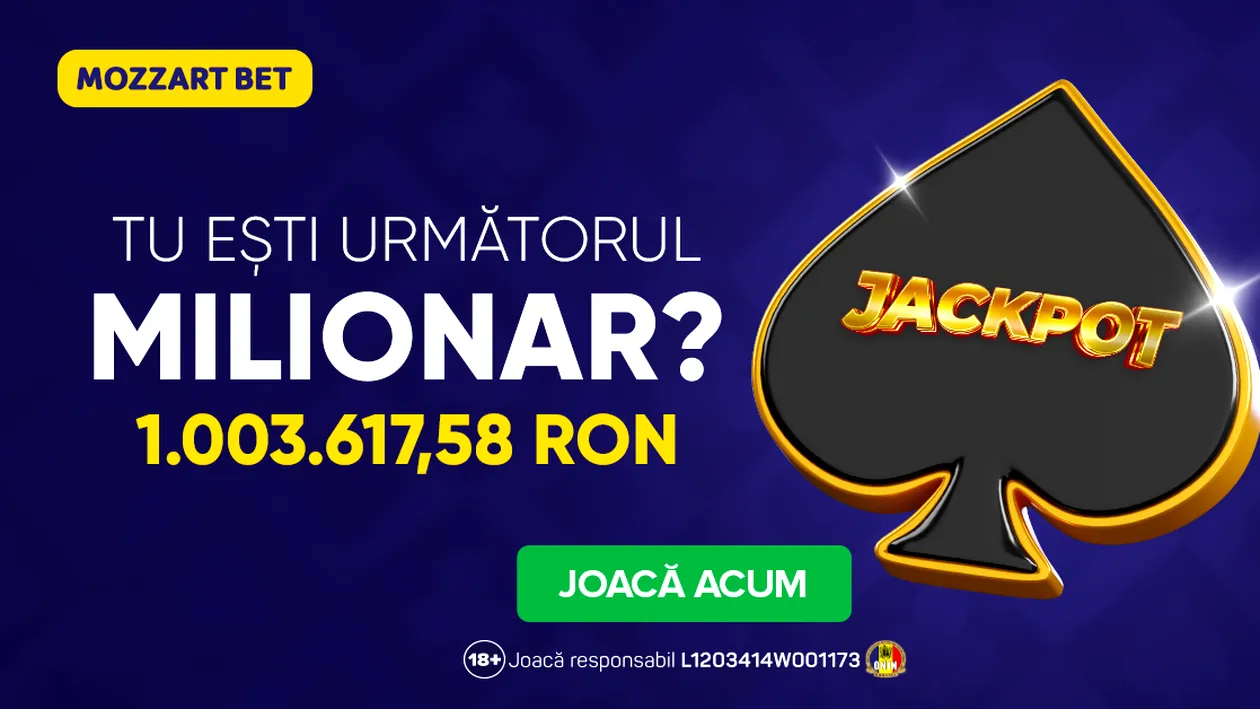 (P) Jackpotul de peste 1.000.000 RON de la Mozzart Bet așteaptă să fie câștigat! Tu poți fi următorul milionar din România