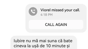 Bancul zilei. Iubire nu mă mai suna că bate cineva la ușă și...