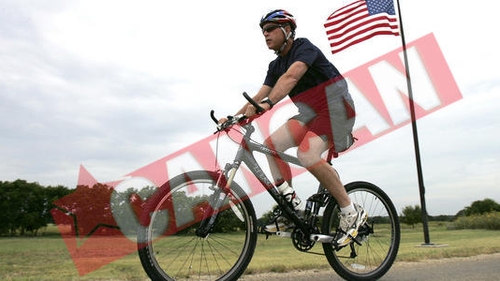 Bush s-a plimbat cu bicicleta in Germania