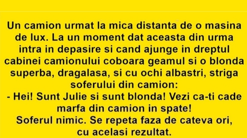 Bancul începutului de săptămână | "Sunt Julie și sunt blondă!"
