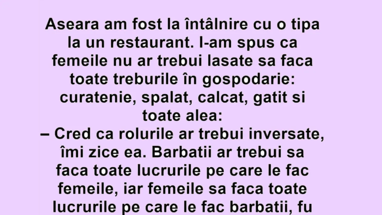 BANC | Aseară am fost la întâlnire cu o tipă, la un restaurant