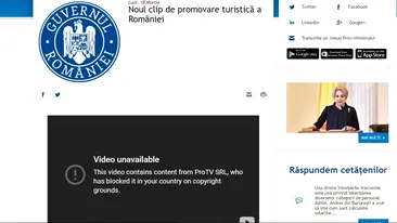 Clipul de promovare a României a fost șters de YouTube. Reacția Pro TV