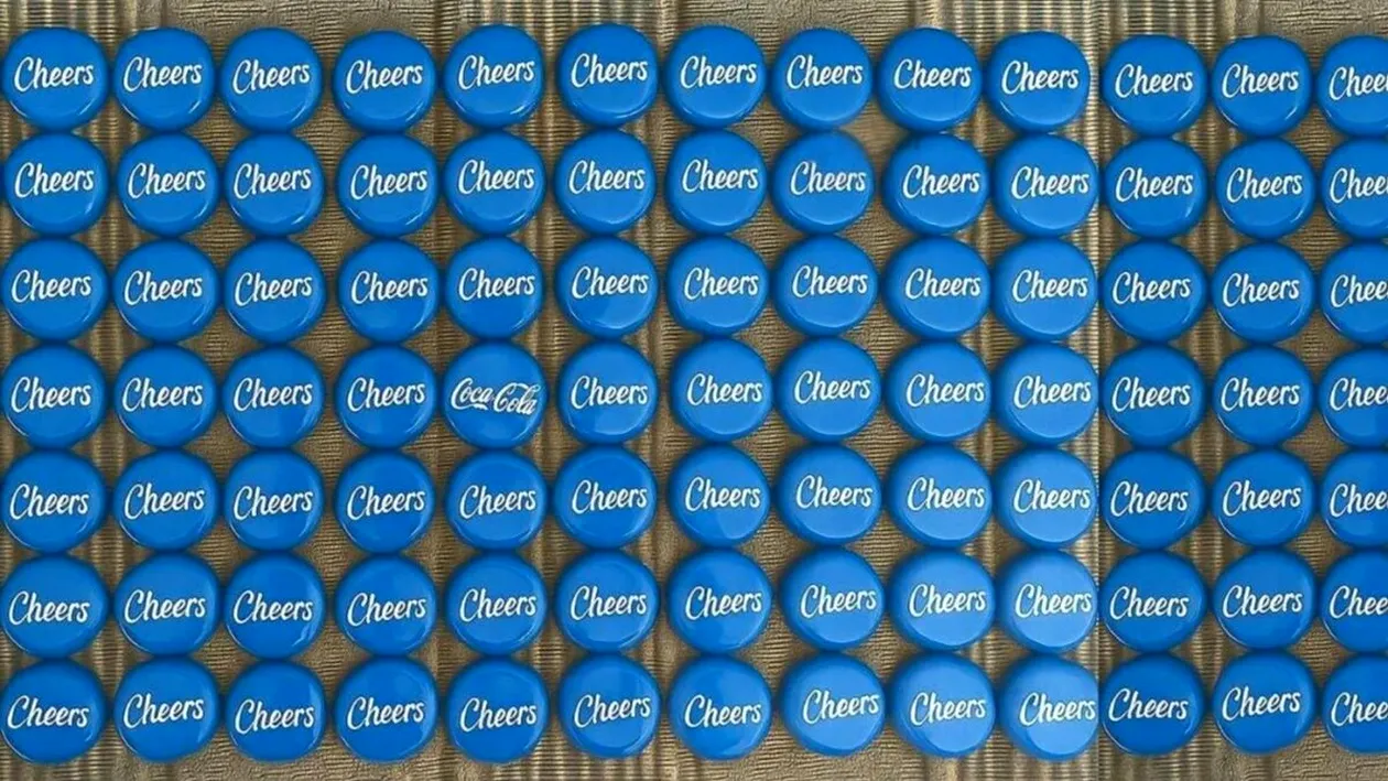 Test IQ | Găsește capacul pe care scrie 'Coca-Cola' din marea de 'Cheers' în sub 10 secunde!