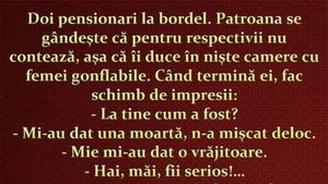 BANCUL ZILEI | Doi pensionari, la bordel