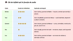 Tabel zodii | Cât de infidel(ă) ești, în funcție de zodie. Cine înșală cel mai mult
