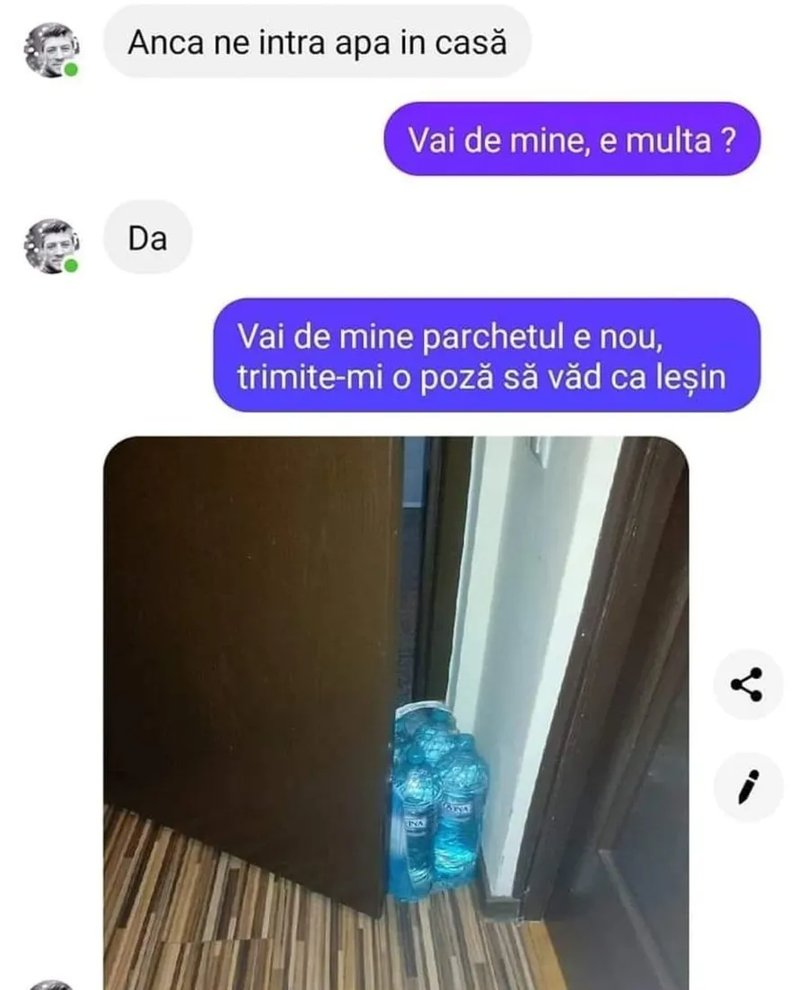 BANCUL ZILEI | „Iubito, ne-a intrat multă apă în apartament” 