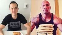 Acest bărbat a decis că vrea să arate precum celebrul „THE ROCK“, aşa că a început să mănânce ca el! Rezultatul e uimitor